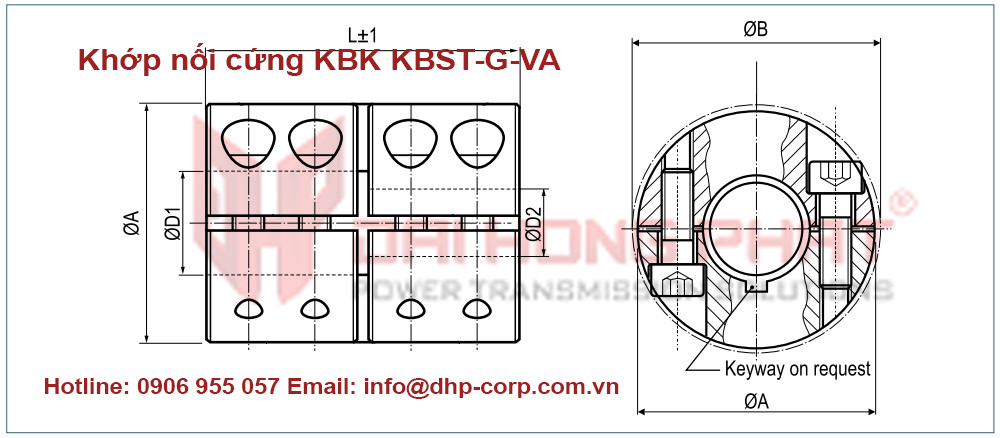 Khớp nối cứng rigid Coupling KBK KBST-G-VA Đại Hồng Phát
