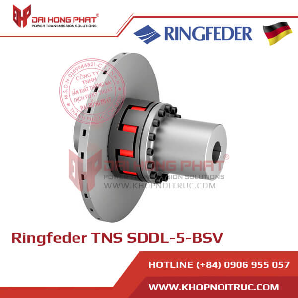 RINGFEDER TNS SDDL-5-BSV (REMOVABLE CLAW RINGS, INTERNALLY VENTILATED BRAKE DISK, LONG HUB)