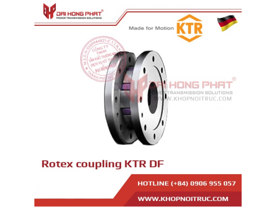 ROTEX® DF jaw coupling with flange connection on both sides