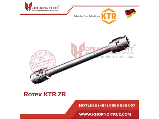 ROTEX ZR torsionally flexible half shell coupling with intermediate shaft