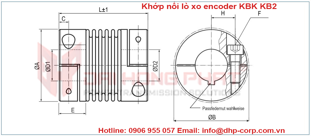 Khớp nối lò xo encoder KBK KB2 Đại Hồng Phát