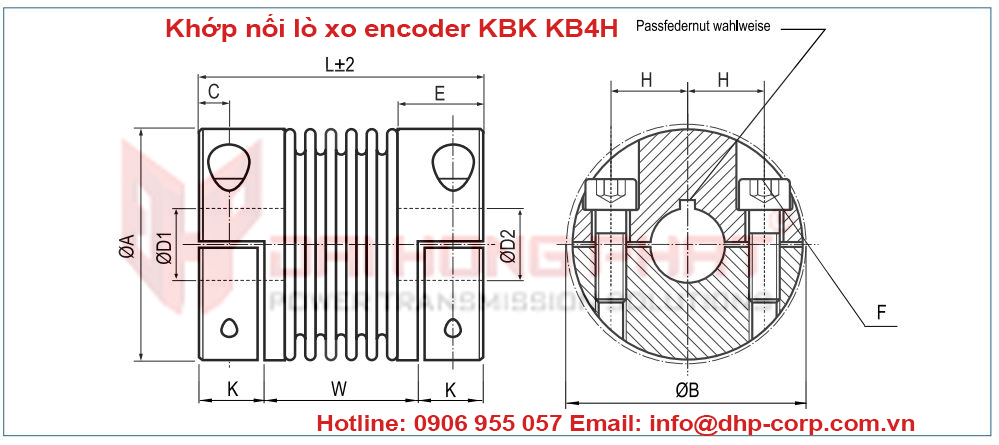 Khớp nối lò xo encoder KBK KB4H