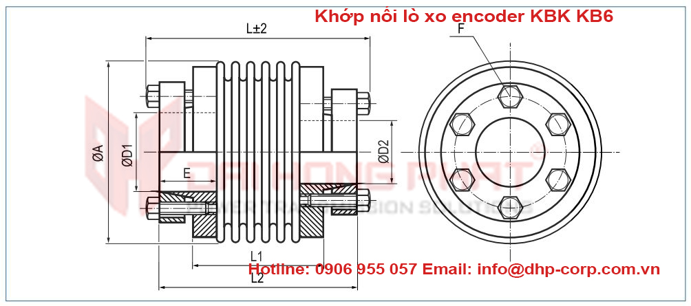 Khớp nối lò xo encoder KBK KB6 Đại Hồng Phát