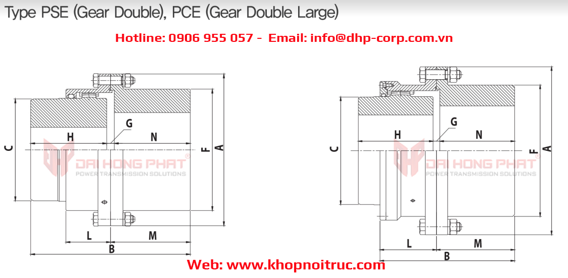 Khớp nối răng vỏ thép PT COupling DHP-PSE/PCE