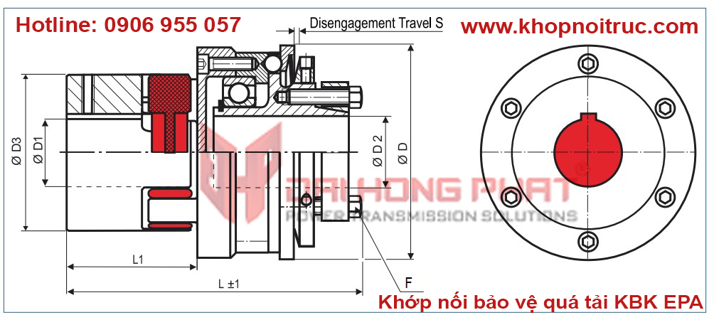 Khớp nối bảo vệ quá tải Safety Coupling Torque Limited KBK EPA Đại Hồng Phát 