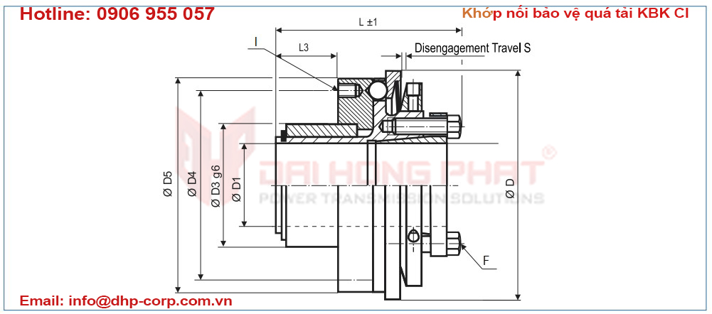 Khớp nối bảo vệ quá tải Safety Coupling Torque Limited KBK CI Đại Hồng Phát 