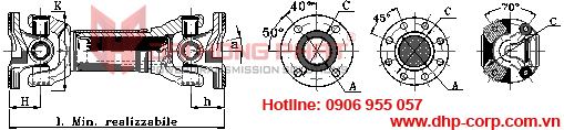 Khớp nối trục Cardan Italgiunti Italy - Universal Joint size 2035