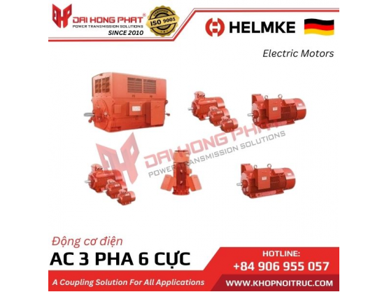 Động cơ điện Helmke 3 pha 6 cực 1000 rpm…